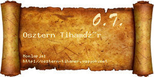 Osztern Tihamér névjegykártya